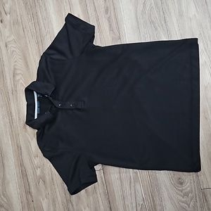 Black Polo Short Sleeve Shirt Men's Medium Perry Ellis